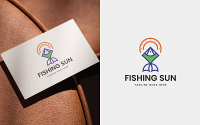Fiske sol logotyp designmall
