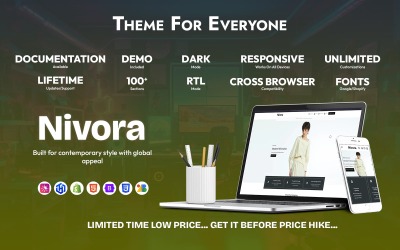 Nivora Shopify主题——专为兼具现代风格和全球吸引力而设计