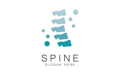 Modello di logo per la cura della colonna vertebrale, illustrazione vettoriale, design V3