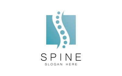 Modello di logo per la cura della colonna vertebrale, illustrazione vettoriale, design V8