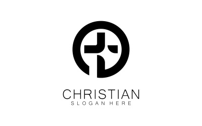 Kristen kyrka logo kreativ kors design vektor V11