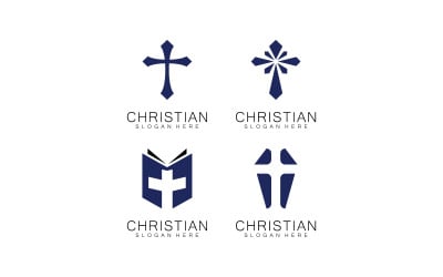 Kristen kyrka logo kreativ kors design vektor V13