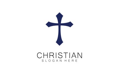 Kristen kyrka logo kreativ kors design vektor V1