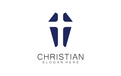 Kristen kyrka logo kreativ kors design vektor V3