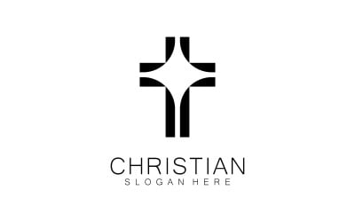 Kristen kyrka logo kreativ kors design vektor V6