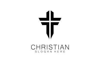 Kristen kyrka logo kreativ kors design vektor V7