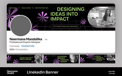 Mörk modern LinkedIn-banner