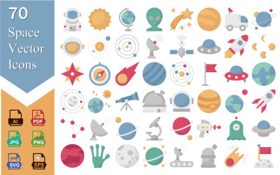 Futuristic Space Exploration Icons Pack