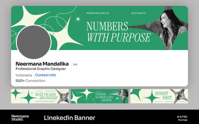 Grön modern LinkedIn-banner