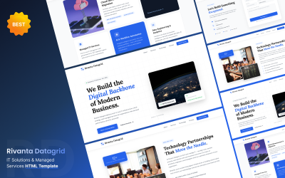 IT megoldások és üzleti szolgáltatások reszponzív weboldal sablon – Rivanta Datagrid
