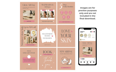 Kit per i social media dedicato alla cura estetica della pelle
