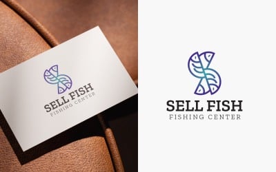 Modèle de logo pour la vente de poisson