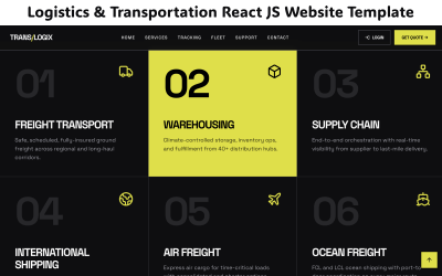 TransLogix – Tema para site React JS de logística e transporte