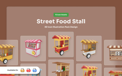 Vendra - 食品摊位 3D 图标