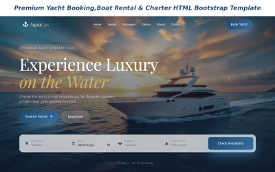 AquaLux – Premium HTML-sjabloon voor jachtboekingen, bootverhuur en charter