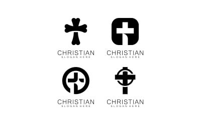 Kristen kyrka logo kreativ kors design vektor V14