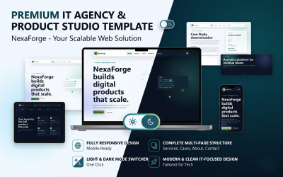 NexaForge — agencja IT premium z wieloma stronami | Szablon Tech Studio