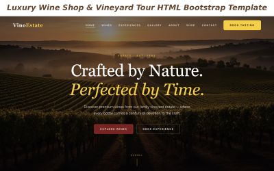 VinoEstate - HTML-шаблон для розкішного винного магазину та екскурсії виноградником