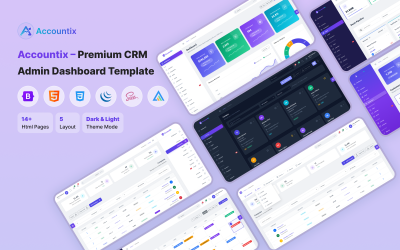 Accountix – Modèle de tableau de bord d&amp;#39;administration CRM Premium