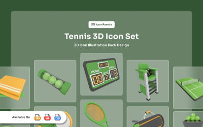 Courtix - Tennis 3D-ikonpaket
