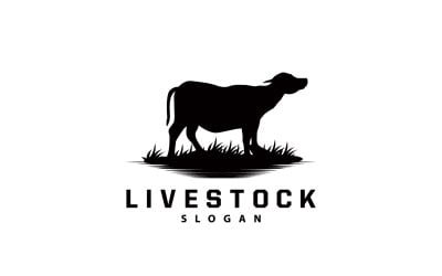 Ko-logotyp Enkel nötkreatursgårdsdesign V1