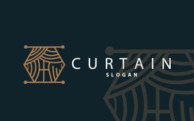 Home Decoration Curtain Logo Templet Illustration 1