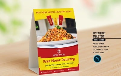 Restaurant Menu Table Tent Template