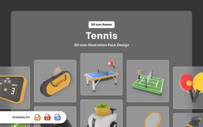 Tennis 3D-ikoner Pack - Rallya