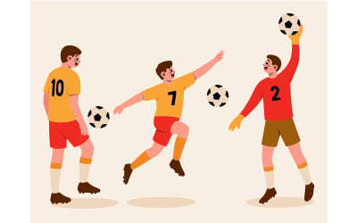 Children Playing Soccer (flat design)