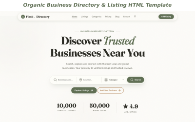 FlaskDirectory – HTML šablona pro organický firemní adresář a záznamy