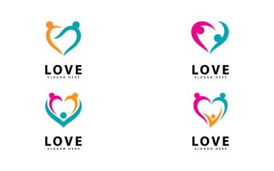 Projekt logo Love People Heart Vector V15