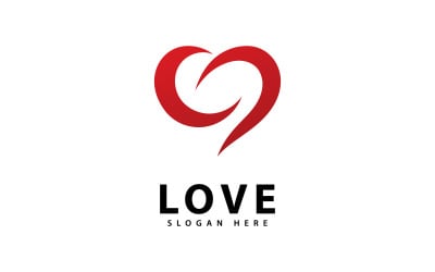 Projekt logo Love People Heart Vector w wersji 1