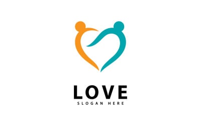 Projekt logo Love People Heart Vector w wersji 2