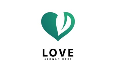 Projekt logo Love People Heart Vector w wersji 5