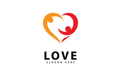 Logo Love People Heart Vector Design V8