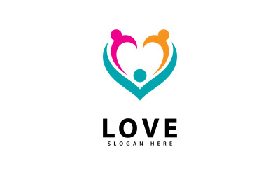 Logo Love People Heart Vector Design V