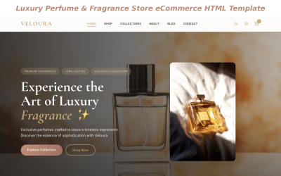 Modelo HTML para e-commerce de loja de perfumes e fragrâncias de luxo