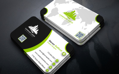Modern Corporate Business Card Design Editable in Adobe Photoshop Double Sided Template