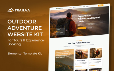Trailva - Açık Hava Macera ve Tur Rezervasyonu WordPress için Elementor Şablon Kiti