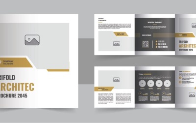 Architecture square trifold brochure template design layout