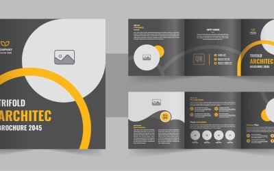 Architecture square trifold brochure template layout