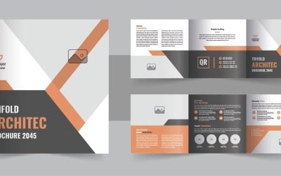 Architecture square trifold or renovation square trifold brochure design layout