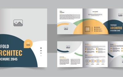 Creative architecture square trifold brochure template design layout