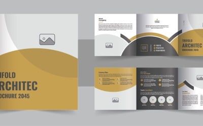 Cretrive achitecture square trifold brochure template design