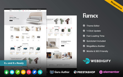 Furnex - Motyw Prestashop Elemetor dla mebli i wystroju wnętrz