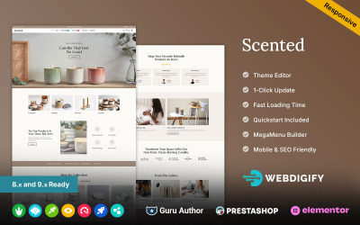 Geurende kaarsen, zeep en kunstnijverheidswinkel - Prestashop Elementor-thema