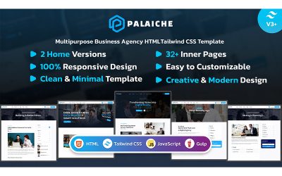 Palaiche - Többcélú üzleti ügynökség HTML Tailwind CSS sablon