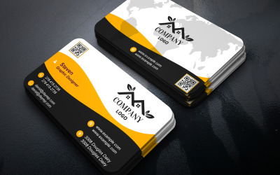 Prémium kétoldalas névjegykártya sablon, szerkeszthető az Adobe Photoshop PSD Designban