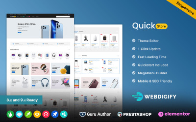 Quickstore – Negozio multiuso di elettronica e megastore per PrestaShop Elementor
