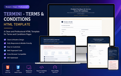 Termini - Modèle de site web HTML pour les conditions générales d&amp;#39;utilisation